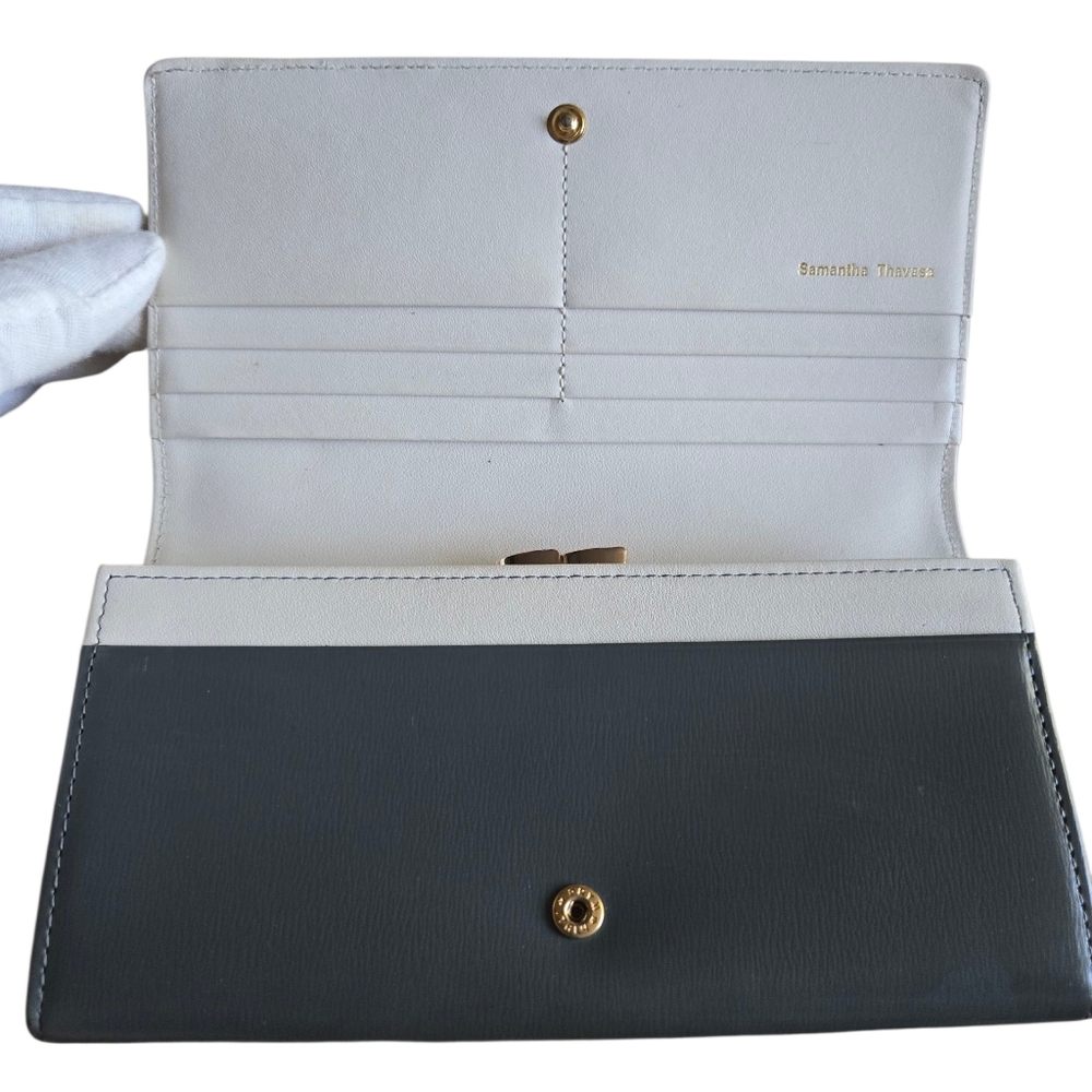 Samantha Thavasa Simple Bi-Color Long Wallet - Picture 5 of 7